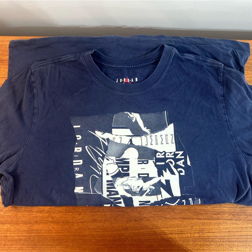 Jordan Men’s Graphic‎ T-Shirt Navy Blue Size M | Michael Jordan Collage Tee